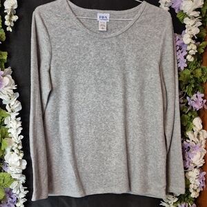 BFA Everyday Women's Long Sleeve Crewneck Top - Light Gray